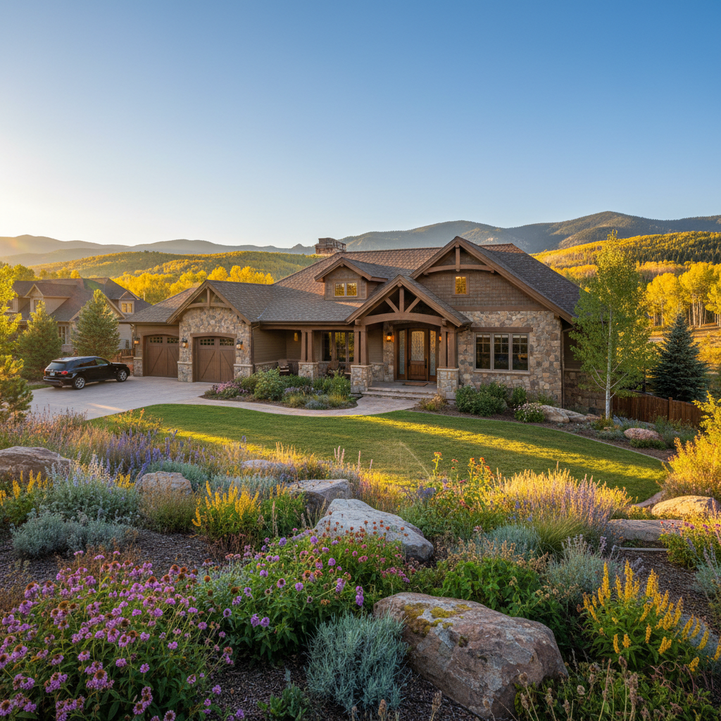 Upscale home in Littleton Colorado with Rocky Mountain foothills