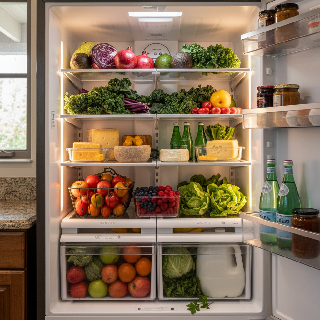 Well-maintained premium refrigerator interior
